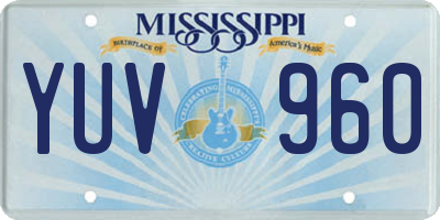MS license plate YUV960