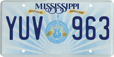 MS license plate YUV963