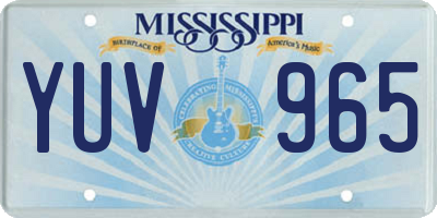 MS license plate YUV965