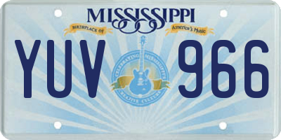 MS license plate YUV966