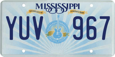 MS license plate YUV967