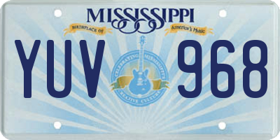 MS license plate YUV968