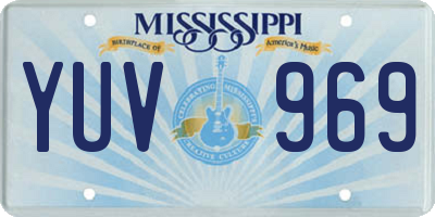 MS license plate YUV969