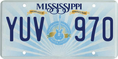 MS license plate YUV970