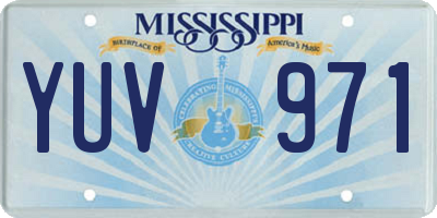 MS license plate YUV971