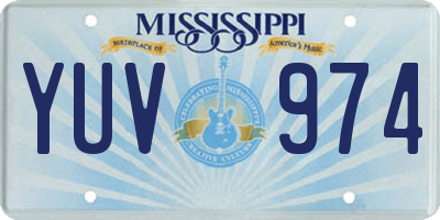 MS license plate YUV974