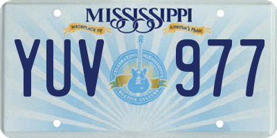 MS license plate YUV977