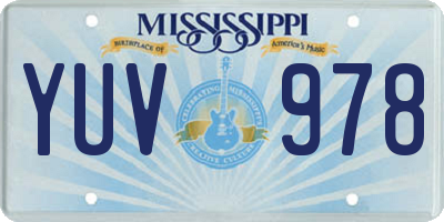 MS license plate YUV978