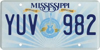 MS license plate YUV982