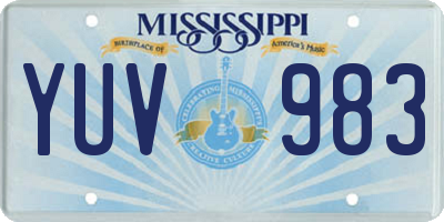 MS license plate YUV983