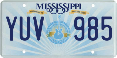 MS license plate YUV985