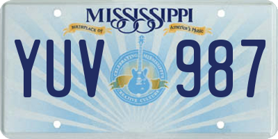 MS license plate YUV987