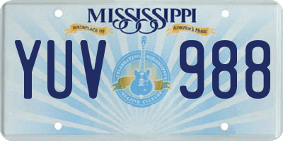MS license plate YUV988