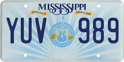 MS license plate YUV989