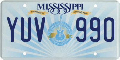 MS license plate YUV990