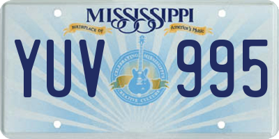 MS license plate YUV995