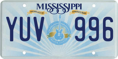 MS license plate YUV996
