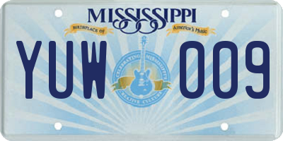 MS license plate YUW009