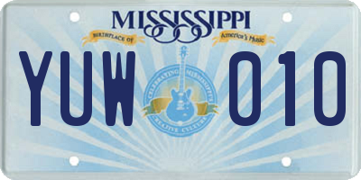 MS license plate YUW010