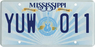 MS license plate YUW011
