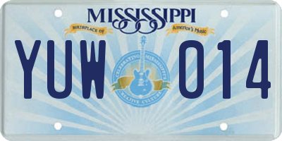 MS license plate YUW014