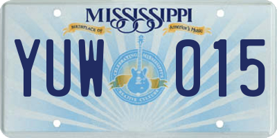 MS license plate YUW015