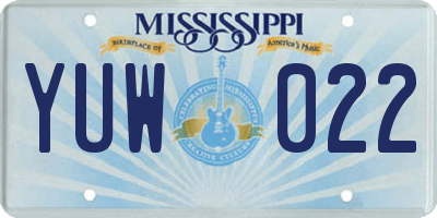 MS license plate YUW022