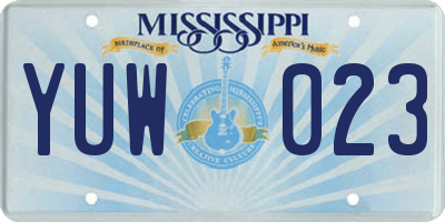 MS license plate YUW023