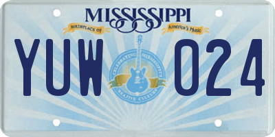 MS license plate YUW024