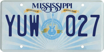 MS license plate YUW027