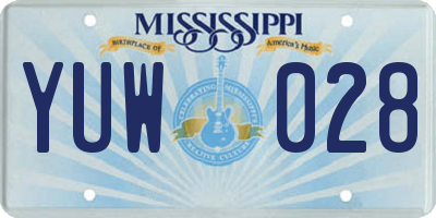 MS license plate YUW028