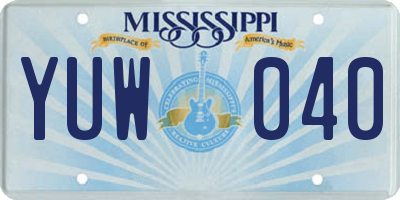 MS license plate YUW040