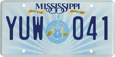 MS license plate YUW041