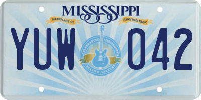 MS license plate YUW042