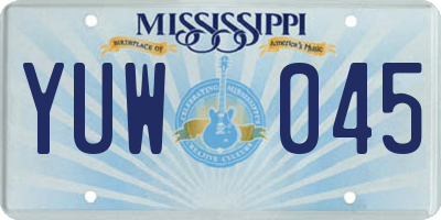 MS license plate YUW045
