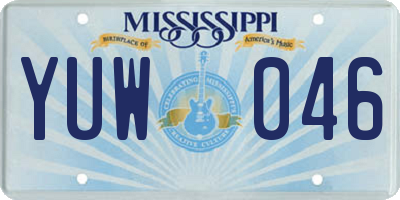 MS license plate YUW046