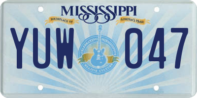 MS license plate YUW047