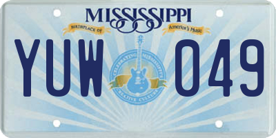 MS license plate YUW049