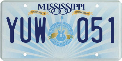 MS license plate YUW051