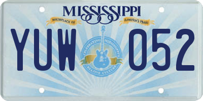 MS license plate YUW052