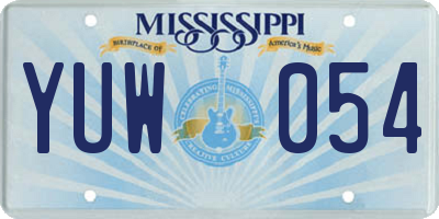 MS license plate YUW054