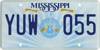 MS license plate YUW055