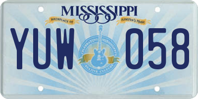 MS license plate YUW058