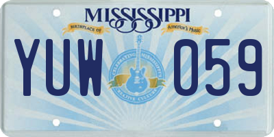 MS license plate YUW059