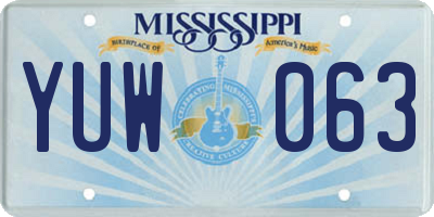 MS license plate YUW063