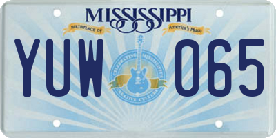 MS license plate YUW065
