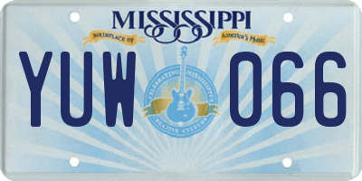 MS license plate YUW066