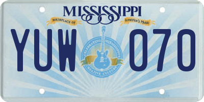 MS license plate YUW070