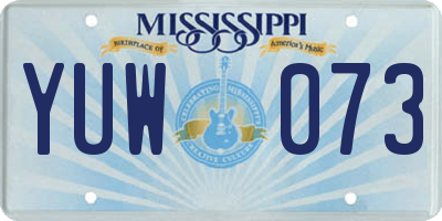 MS license plate YUW073