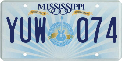 MS license plate YUW074